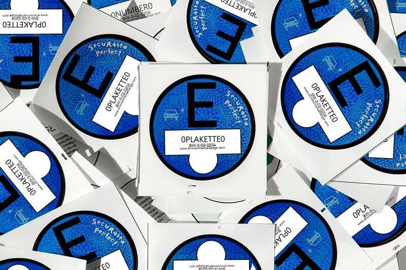 Vokietijos E-Plakette koliažas